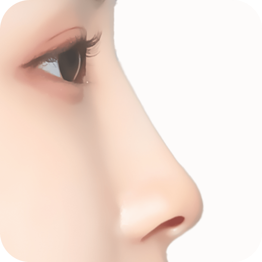 345 Plastic Surgery for natural look. Close up of nose and eye for plastic surgery concept