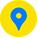 Blue location marker on yellow background icon