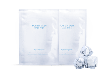 Hypoallergenic skin mask packs with ice cubes