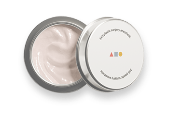 Open jar of cosmetic cream